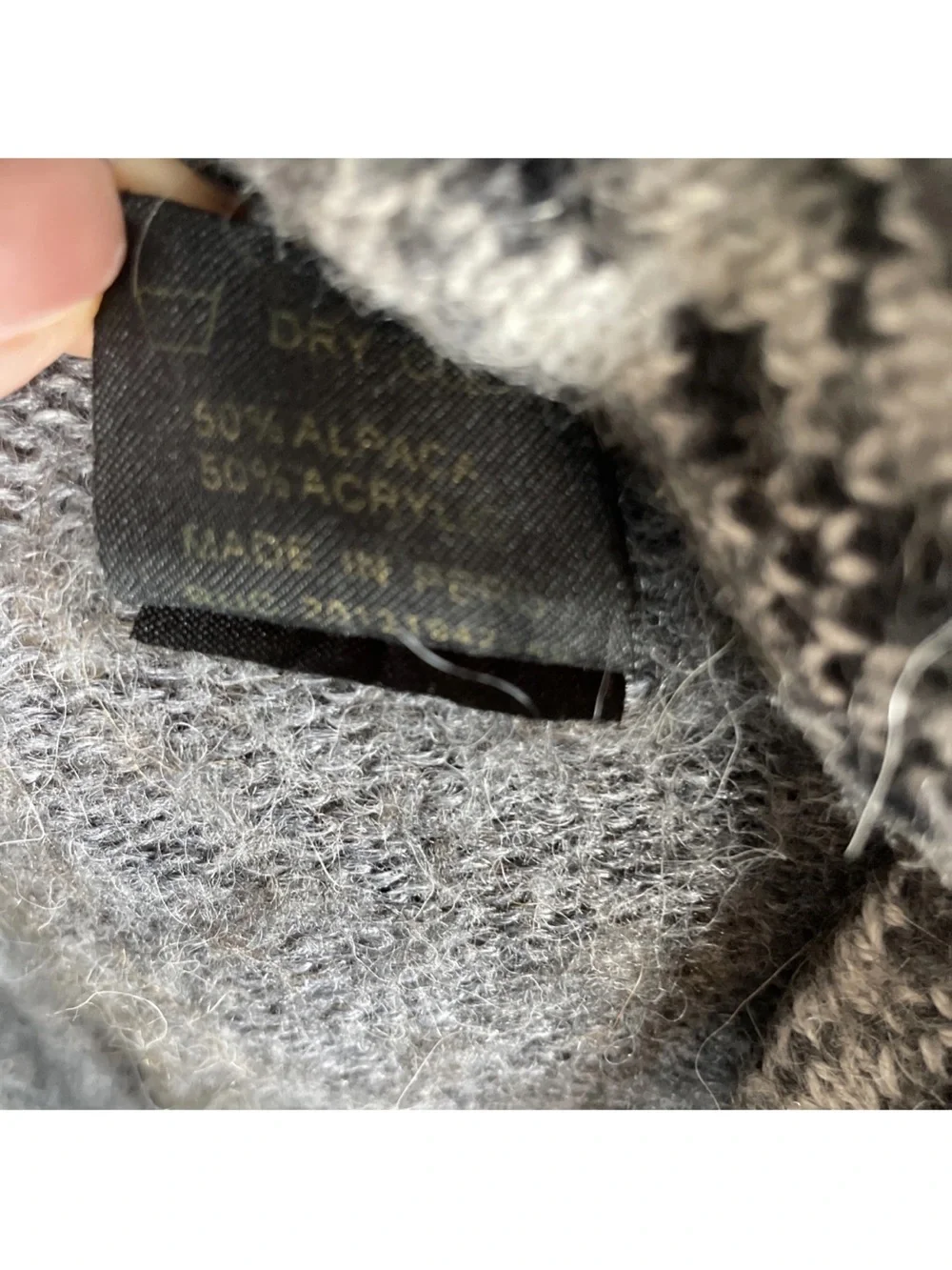 Eco Alpaca Hooded Full Zip Cardigan Sweater Women’s Size Large/XL Grey
